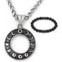 GUNGNEER Stainless Steel Triple Moon Goddess Amulet Wicca Pentagram Round Pagan Star Jewelry Keel Chain 20'' 28'' GUNGNEER Stainless Steel Triple Moon Goddess Amulet Wicca Pentagram Round Pagan Star Jewelry Keel Chain 20'' 28''