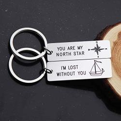 Meibai 2Pcs His and Her Couples Keychains Set Personalized Couples Gift Valentines Birthday Gift for Boyfriend Girlfriend