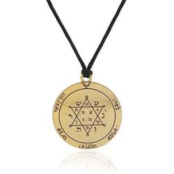 fishhook Key of Solomon The Second Pentacle of Jupiter for Glory,Riches,Tranquility of Mind Necklace