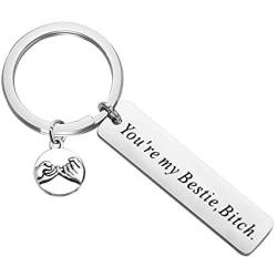 WSNANG Best Friend Keychain Besties Gift You are My Bestie Bitch Keychain Friendship Jewelry BFF Birthday Gift Sister Gift