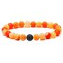 SIVITE 2PCS Natural Lava Stone Multicolor Weathered Agate Beads Bracelet Essential Oil Diffuser Bracelet