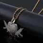 TOPGRILLZ Bubble Broken Heart Pendant Necklace 14K Gold Plated Lab Diamond Iced Out Chain for Men Women Sad Jewelry TOPGRILLZ Bubble Broken Heart Pendant Necklace 14K Gold Plated Lab Diamond Iced Out Chain for Men Women Sad Jewelry