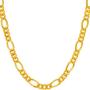 Lifetime Jewelry 5.5mm Rounded Figaro Chain Necklace 24k Real Gold Plated