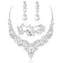 LOYALLOOK Crystal Bridal Jewelry Set for Women Rhinestone Necklace Earrings Bracelet Wedding Bridesmaid Gifts fit with Wedding Dress