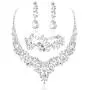 LOYALLOOK Crystal Bridal Jewelry Set for Women Rhinestone Necklace Earrings Bracelet Wedding Bridesmaid Gifts fit with Wedding Dress