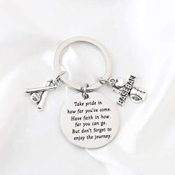 Baseball Keychain Baseball Player Gift Softball Charm Keychain Gifts Baseball Mom Gift Baseball Jewelry Inspiration Gift Take Pride in How Far You Have Come