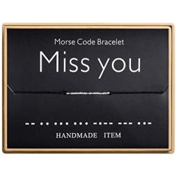 Miss You Morse Code Bracelet Handmade Bead Adjustable String Bracelets Inspirational Jewelry for Women