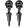 KAMONI Black Skull Dangle Earrings with Awl Sterling Silver Drop Earrings Jewelry Gift for Girls Women Men