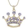 Alilang Clear Crystal Rhinestone Gold Emperor Royal Crown King Queens Pendant Necklace