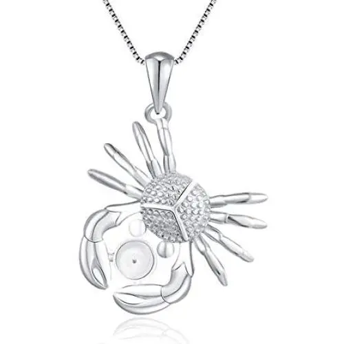 LGSY Sterling Silver Crab Cup Bail Pin Pendant Fitting for Pearl Jewelry, Design Pendant Mount for Women DIY Jewelry Making Gift LGSY Sterling Silver Crab Cup Bail Pin Pendant Fitting for Pearl Jewelry, Design Pendant Mount for Women DIY Jewelry Making Gift