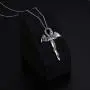 S925 Sterling Silver Punk Oxidized Vintage Dragon Wing Sword Pendant Necklace S925 Sterling Silver Punk Oxidized Vintage Dragon Wing Sword Pendant Necklace