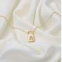 Turandoss Gold Initial Lock Necklaces for Women, 14K Gold Plated Dainty Personalized Initial CZ Letter Padlock Pendant Gold Lock Necklaces for Women Girls Trendy Jewelry Gifts