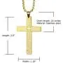 Meeshine Cross Pendant Necklace, Stainless Steel Cross Necklace Engraved with Lords Prayer for Men Women, 23 Chain Highly Polished Pendant for Christmas Birthday Baptism Family Friends
