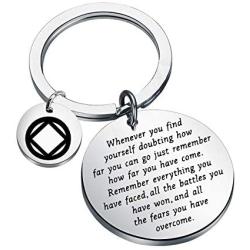 MAOFAED Sobriety Gift Recovery AA Alcoholics Anonymous Birthday Gift Addiction Recovery Gift Sober Keychain New Beginnings Gift