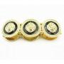 D-Fokes Celebrity Style Inspired Trendy Gold Black Lion Head Medallion Chunky Stretch Bangle Bracelet