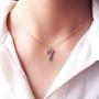 Paialco 925 Sterling Silver Fancy Number 0~9 Script Pendant Necklace Cubic Zirconia Jewelry