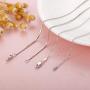 Sllaiss 2Pcs 925 Sterling Silver 1MM Box Chain Necklace For Women Men Cable Chain Necklace 14-36