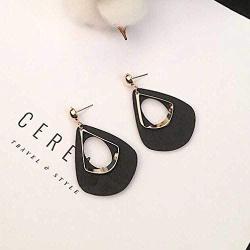 KAFU Wood Earrings Natural Wooden Teardrop Earrings Geometric Lightweight Drop Dangle Earrings for Women and Girls Ethnic Wood Drop Earrings Stainless Steel Stud