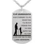 Grandpa Grandma to Granddaughter Dog Tag Necklace Military Jewelry Custom Dogtags Pendant Love Gift