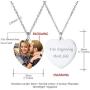 U7 Personalized Dog Tags Necklace with Chain Stainless Steel Text/Image Print Photo Custom Engraving Pendant, Gift for Men Women(Tag/Round/Heart)