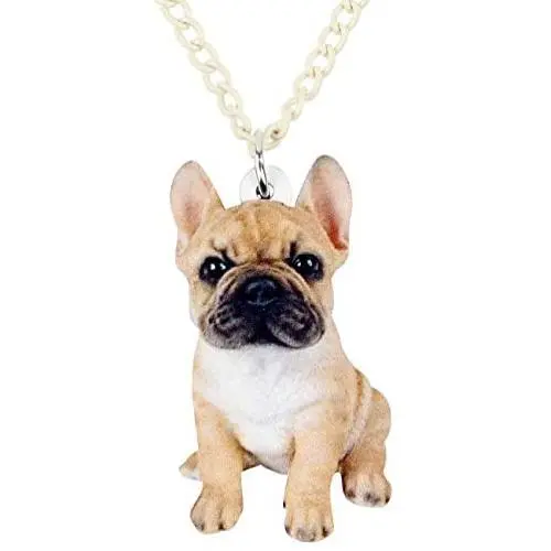 DUOWEI Acrylic Cute French Bulldog Pug Dog Necklace Anime Halloween Pendant Jewelry for Women Teen Girls Charms Gifts DUOWEI Acrylic Cute French Bulldog Pug Dog Necklace Anime Halloween Pendant Jewelry for Women Teen Girls Charms Gifts