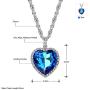 Neoglory Blue Crystal Heart Pendant Necklace For Women Heart of The Ocean Titanic Big Heart Pendant Women Necklace21'' embellished with Crystals from Swarovski ,LADY COLOUR Mothers Day Jewelry Gifts