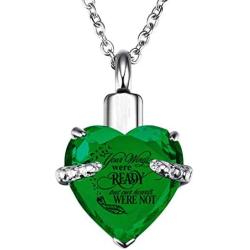 PREKIAR Heart Cremation Urn Necklace for Ashes Urn Jewelry Memorial Pendant with Fill Kit and Gift Box - Always on My Mind Forever in My Heart