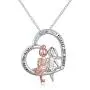 Sisters Gifts from Sister Sterling Silver Heart Necklace Female Friendship Jewelry