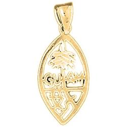 Jewels Obsession Silver Guam Pendant | 14K Yellow Gold-plated 925 Silver Guam Pendant