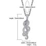 JINAO Hip Hop Iced Out Snake Animal Lovers Pendant Necklace with Micropave Simulated Diamond