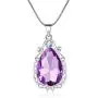 Vinjewelry Sofia Necklace Amulet Teardrop Amethyst Pendant Necklace Sofia Princess Costumes Jewelry for Little Girls