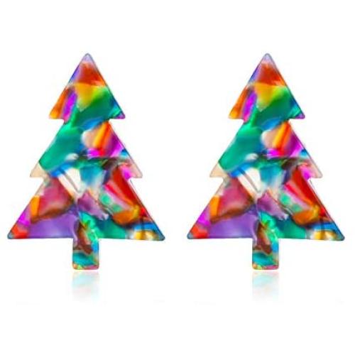 2020 New Rainbow Christmas Earrings for Women, Shiny Christmas Tree, Thanksgiving Themed Earrings, Cute Christmas Jewelry