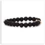 Xusamss Fashion 8mm Lava Rock Essential Oil Diffuser Bracelet Religious Cross Elastic Link Bracelet,7 1/2 Wrist