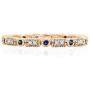 Dazzlingrock Collection 14K Gold Round Blue Sapphire And White Diamond Ladies Vintage Style Wedding Eternity Band Stackable Ring