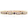 Dazzlingrock Collection 14K Gold Round Blue Sapphire And White Diamond Ladies Vintage Style Wedding Eternity Band Stackable Ring