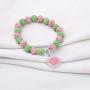UJIMS Pink and Green Pearl Bracelet Sorority Paraphernalia Gift Graduation Earrings for Women Girls
