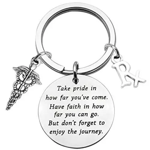 FUSTMW Pharmacist Keychain Rx Pharmacist Graduation Gifts RX Pharmacy Symbol Keychain Inspiration Gift for Pharmacist Jewelry Take Pride in How Far You Have Come FUSTMW Pharmacist Keychain Rx Pharmacist Graduation Gifts RX Pharmacy Symbol Keychain Inspiration Gift for Pharmacist Jewelry Take Pride in How Far You Have Come