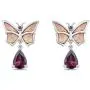Enchanted Disney Fine Jewelry 14K Rose Gold over Sterling Silver Rhodolite Garnet Mulan Earring