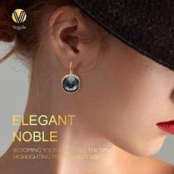 Vogale Square Crystal Dangle Earrings for Women, 14k Gold Plated Hypoallergenic Rhinestones Earrings, Fashion Gold Jewelry for Women, Diamond Dainty Dangling Earrings, Suitable for Banquets