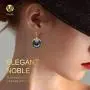 Vogale Square Crystal Dangle Earrings for Women, 14k Gold Plated Hypoallergenic Rhinestones Earrings, Fashion Gold Jewelry for Women, Diamond Dainty Dangling Earrings, Suitable for Banquets
