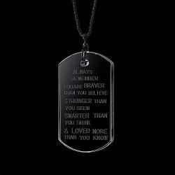 lauhonmin Always Remember You are Braver/Stronger/Smarter Than You Think Pendant Necklace Family Friend Gift Unisex