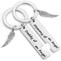 EIGSO Baby Memorial Keychain Mommy Daddy of Angel Sympathy Gift for Loss of Baby Infant Loss Remembrance Keychain