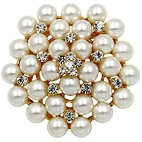 COLORFUL BLING Elegant Imitation Pearl Floral Crystal Brooch Pin for Wedding Bridal Fashion Jewelry COLORFUL BLING Elegant Imitation Pearl Floral Crystal Brooch Pin for Wedding Bridal Fashion Jewelry
