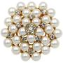 COLORFUL BLING Elegant Imitation Pearl Floral Crystal Brooch Pin for Wedding Bridal Fashion Jewelry