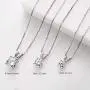 FANCIME 14k Solid White Gold Classic Round 4 Prong Solitaire 1 Carat Moissanite Simulated Diamond Pendant Necklace For Women Girls, 16'' + 2'' Extender，DEW Color VVS Clarity Moissanite