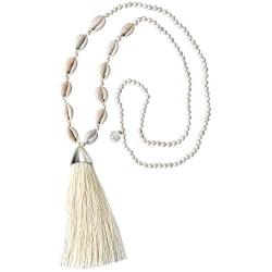 KELITCH Beaded Necklace Bib Chain Multicolor Tassel Long Strand Beach Friendship Necklace