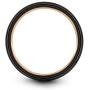 Midnight Rose Collection Tungsten Wedding Band Ring 9mm for Men Women 18k Rose Gold Plated Flat Cut Center Line Black Brushed Polished