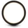 Midnight Rose Collection Tungsten Wedding Band Ring 9mm for Men Women 18k Rose Gold Plated Flat Cut Center Line Black Brushed Polished Midnight Rose Collection Tungsten Wedding Band Ring 9mm for Men Women 18k Rose Gold Plated Flat Cut Center Line Black Brushed Polished