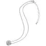 Sterling Silver Round Halo Slide Short Choker Necklace Made w/Swarovski Zirconia for Girls, Teens, Women