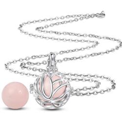 AEONSLOVE Pregnancy Necklace Lotus Long Pendant Necklaces Chime Ball Music Wishing Jewellery Pregnancy Gifts for Women Maternity Mum Baby Shower